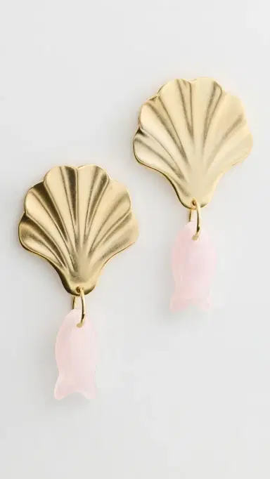 Brinker + Eliza Juno Earrings Rose Quartz | Thumbnail 2 Brinker + Eliza Juno Earrings Rose Quartz | Thumbnail 2