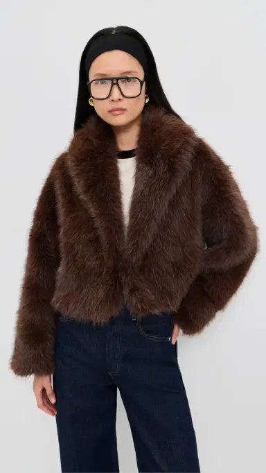 Lioness Madame Faux Fur Jacket Chocolate | Thumbnail 2