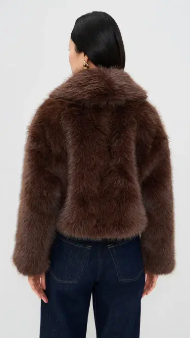 Lioness Madame Faux Fur Jacket Chocolate | Thumbnail 3