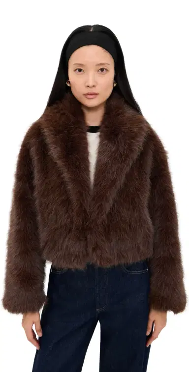 Lioness Madame Faux Fur Jacket Chocolate | Thumbnail 1