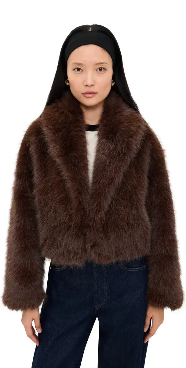 adame Faux Fur Jacket Chocolate