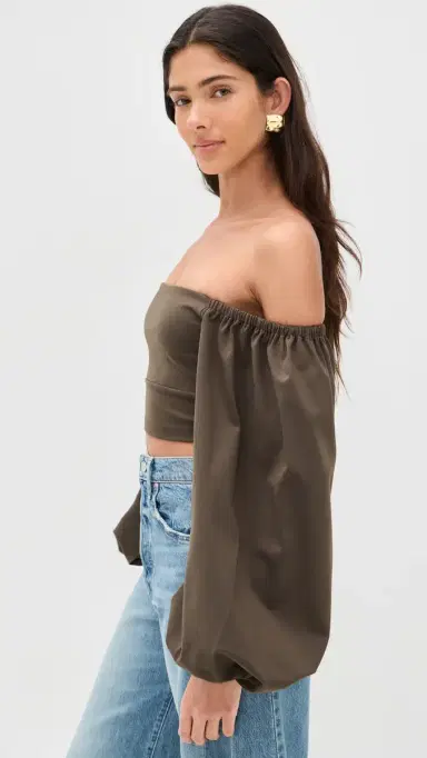 susana monaco Off-Shoulder Puff Sleeve Top Turkish Coffee | Thumbnail 4 susana monaco Off-Shoulder Puff Sleeve Top Turkish Coffee | Thumbnail 4