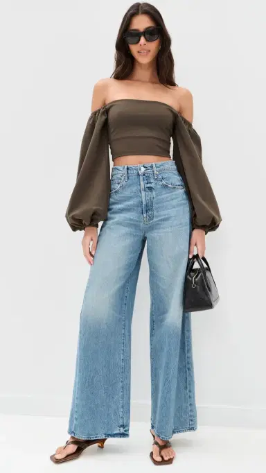 susana monaco Off-Shoulder Puff Sleeve Top Turkish Coffee | Thumbnail 5 susana monaco Off-Shoulder Puff Sleeve Top Turkish Coffee | Thumbnail 5