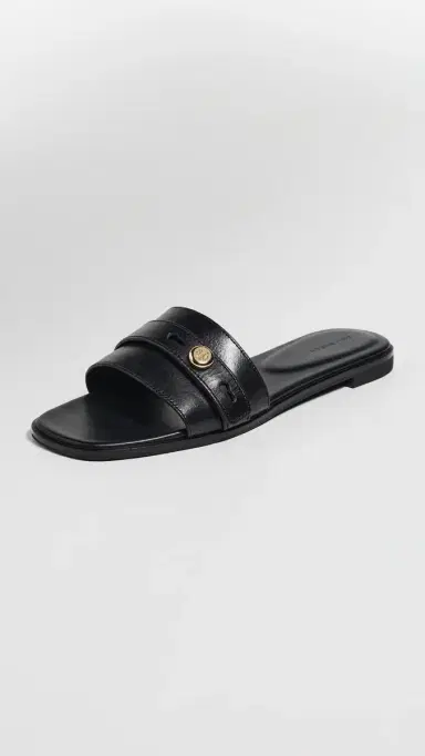 Tory Burch Romy Slides Perfect Black 6 | Thumbnail 2