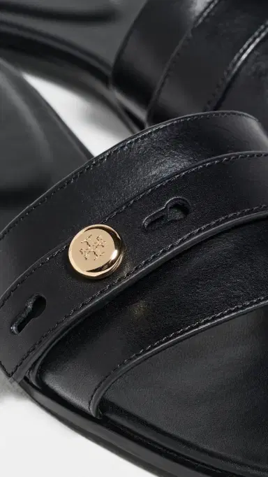 Tory Burch Romy Slides Perfect Black 6 | Thumbnail 6