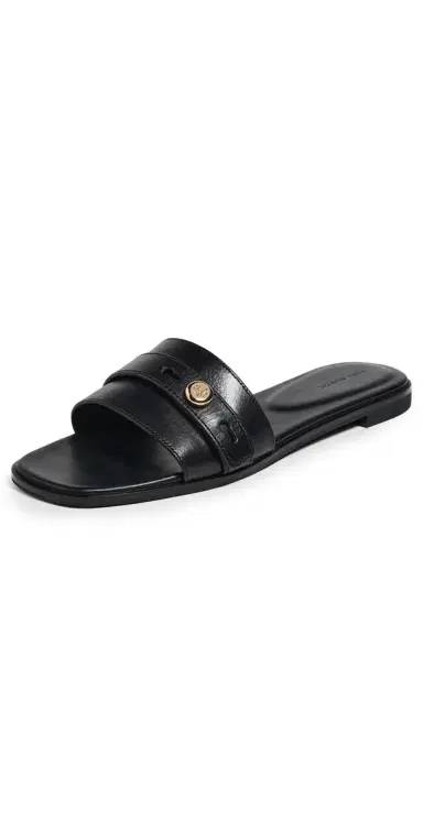 Tory Burch Romy Slides Perfect Black 6 | Thumbnail 1