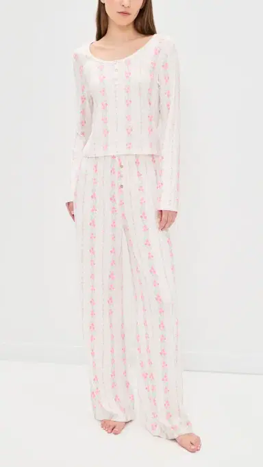 PJ Salvage Roses Are Pink Pajama Set | Thumbnail 2 PJ Salvage Roses Are Pink Pajama Set | Thumbnail 2