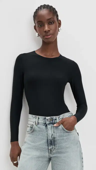 Commando Butter Long Sleeve Crew Neck Black | Thumbnail 2