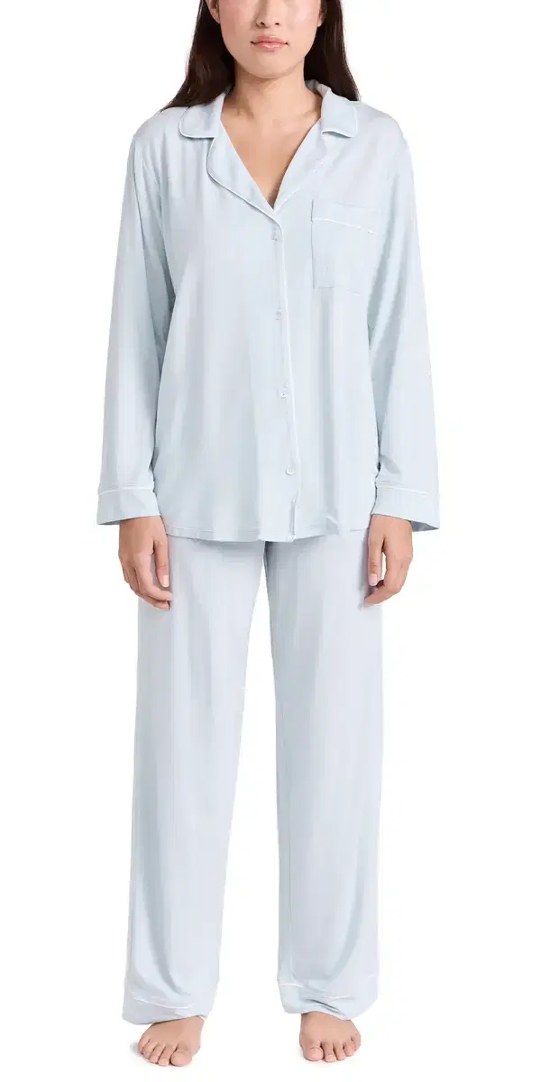 Eberjey Gisele odal Long Pajama Set Ice Blue/