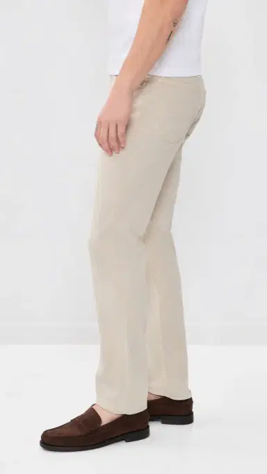 Frame Modern Straight Twill Jeans Milk Beige 29 | Thumbnail 4
