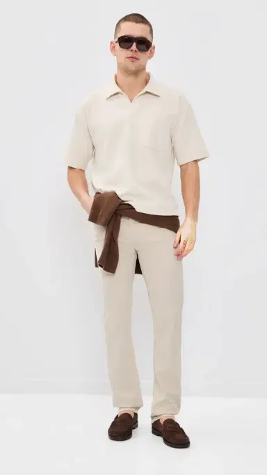 Frame Modern Straight Twill Jeans Milk Beige 29 | Thumbnail 5