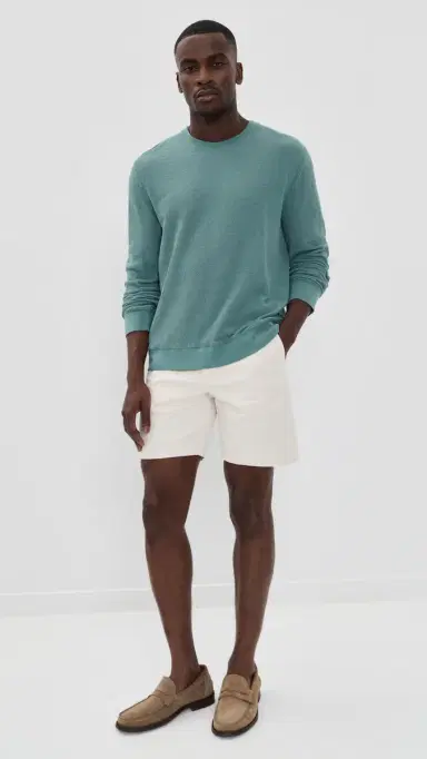 Billy Reid Crinkle Rib Crew Sweater teel Blue | Thumbnail 5