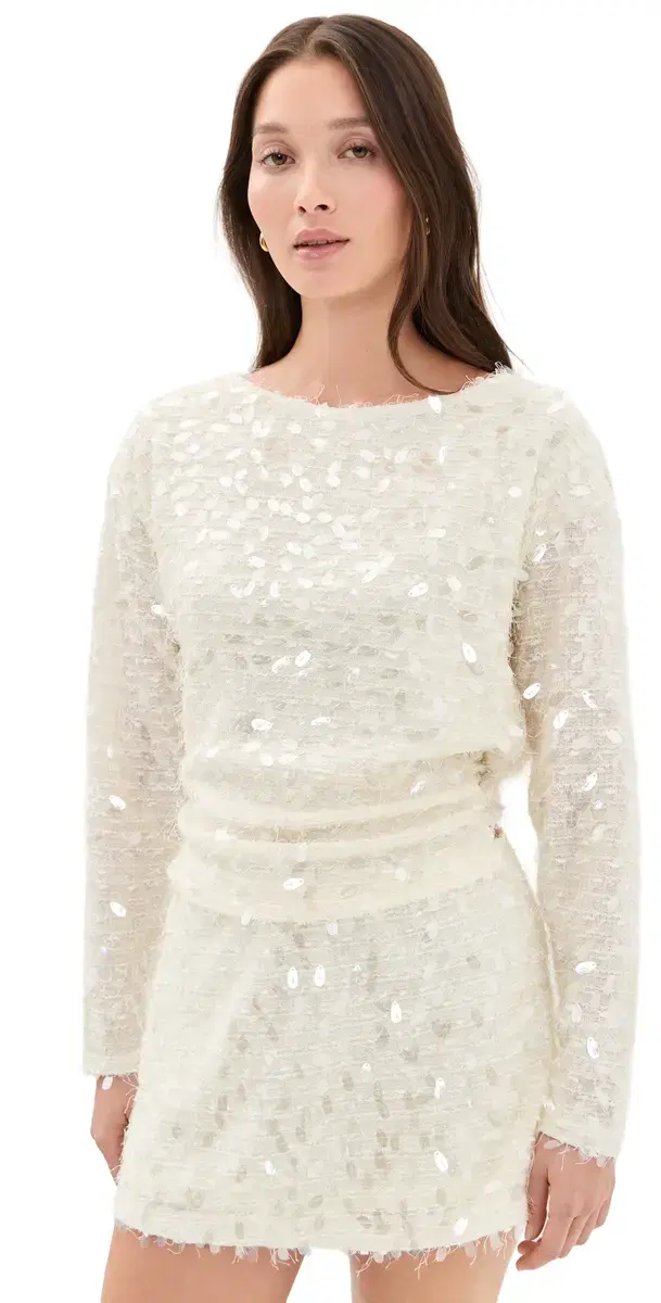 Bailey Rose equin Long leeve Top Champagne