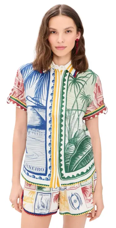 FARM Rio Brasil Vintage Off-White Shirt Brasil Vintage Off-White | Thumbnail 1 FARM Rio Brasil Vintage Off-White Shirt Brasil Vintage Off-White | Thumbnail 1