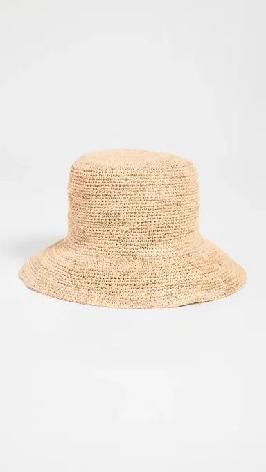 Hat Attack Chic Crochet Straw Bucket Hat Natural One Size | Thumbnail 2