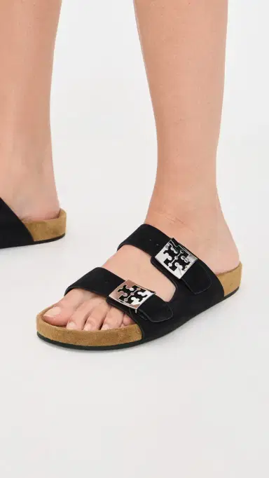 Tory Burch Mellow Slides Perfect Black/Light Teak 9 | Thumbnail 3 Tory Burch Mellow Slides Perfect Black/Light Teak 9 | Thumbnail 3