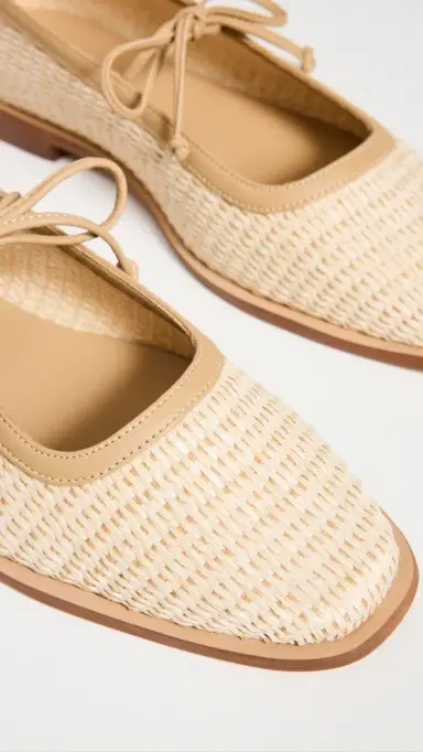 Kaanas Lexie Basketweave Ballerina Flats Natural 5 | Thumbnail 6