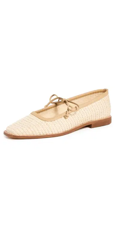 Kaanas Lexie Basketweave Ballerina Flats Natural 5 | Thumbnail 1