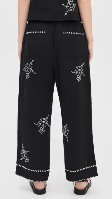 The Great. THE GREAT. The Weekend Hanky Embroidery Pants | Thumbnail 3 The Great. THE GREAT. The Weekend Hanky Embroidery Pants | Thumbnail 3