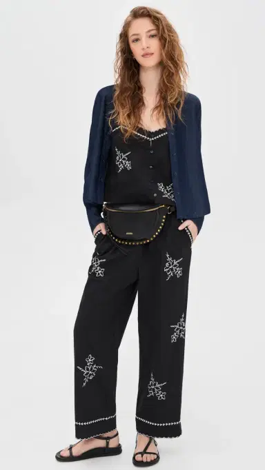 The Great. THE GREAT. The Weekend Hanky Embroidery Pants | Thumbnail 5 The Great. THE GREAT. The Weekend Hanky Embroidery Pants | Thumbnail 5
