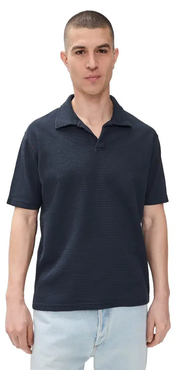 Textured Polo Dark Night