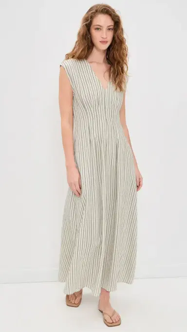 rag & bone Ines Stripe Satin Dress Cream Stripe | Thumbnail 5