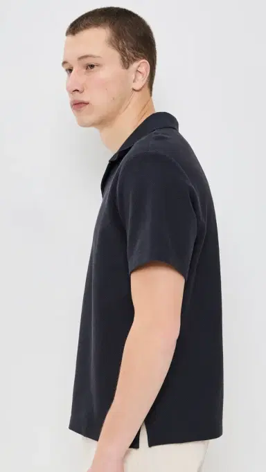 Frame Short Sleeve Jacquard Polo Dark Navy S | Thumbnail 4