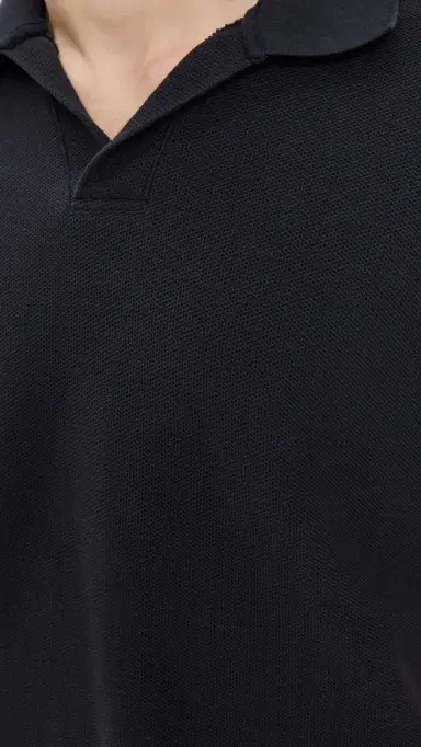 Frame Short Sleeve Jacquard Polo Dark Navy S | Thumbnail 6
