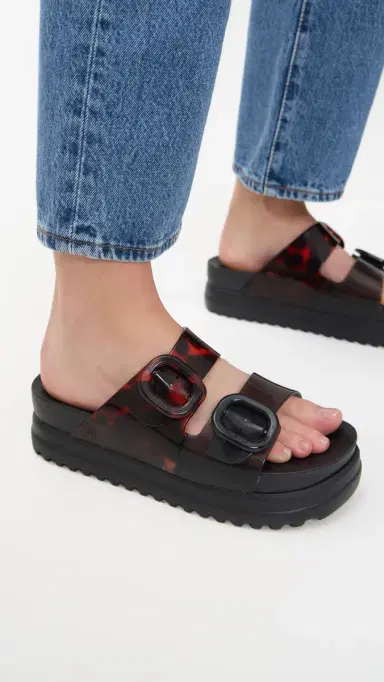Melissa Cozy Platform Jelly Sandals Black/Tortoiseshell 7 | Thumbnail 3 Melissa Cozy Platform Jelly Sandals Black/Tortoiseshell 7 | Thumbnail 3