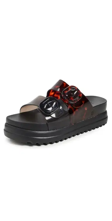Melissa Cozy Platform Jelly Sandals Black/Tortoiseshell 7 | Thumbnail 1 Melissa Cozy Platform Jelly Sandals Black/Tortoiseshell 7 | Thumbnail 1