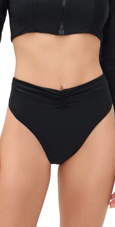 PQ Swim Harlow High Waist Bikini Bottoms Black M | Thumbnail 1
