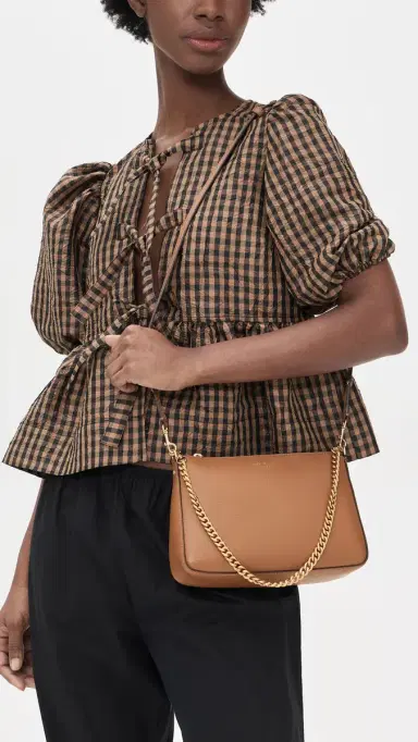 Tory Burch Perry Small Shoulder Bag Autumn Brown One Size | Thumbnail 3