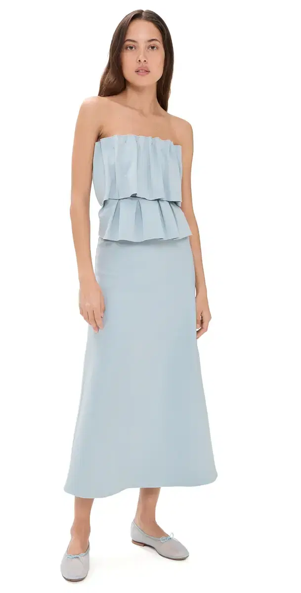 Sculpted Tube Dress Dove Blue