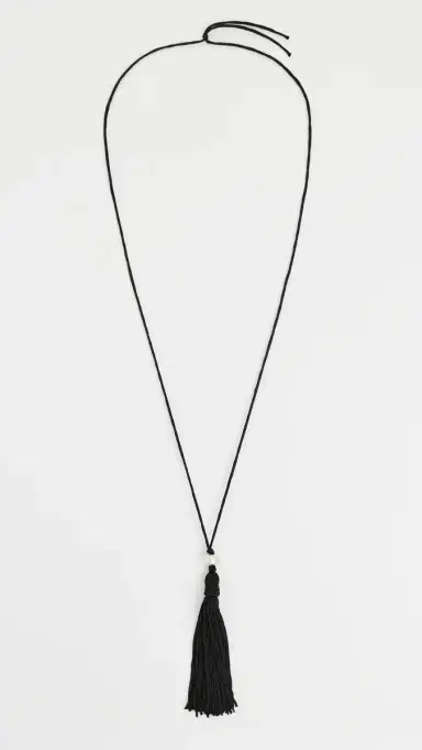 SHASHI Maxine Tassel Necklace Black One Size | Thumbnail 4