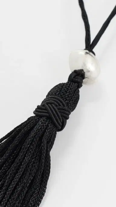 SHASHI Maxine Tassel Necklace Black One Size | Thumbnail 5