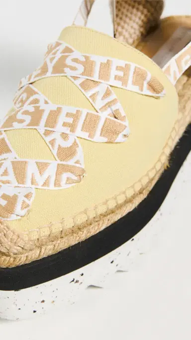 Stella McCartney Gaia Canvas Espadrilles with Logo Ribbon Banana | Thumbnail 6 Stella McCartney Gaia Canvas Espadrilles with Logo Ribbon Banana | Thumbnail 6