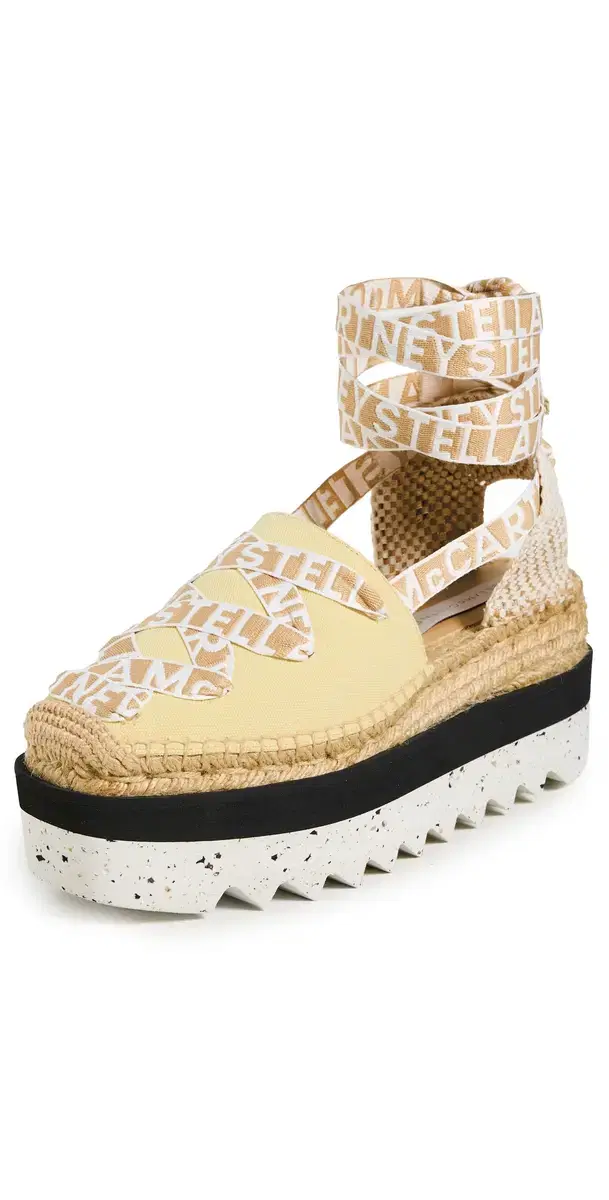 Gaia Canvas Espadrilles with Logo Ribbon Banana