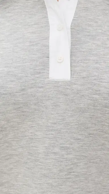 English Factory Scuba Collar Sweatshirt Heather Grey/White | Thumbnail 6