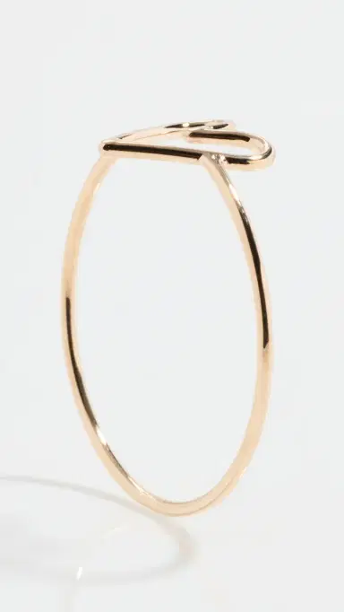 Zoë Chicco 14k Gold Tiny Open Heart Vertical Ring 14k Yellow Gold | Thumbnail 5