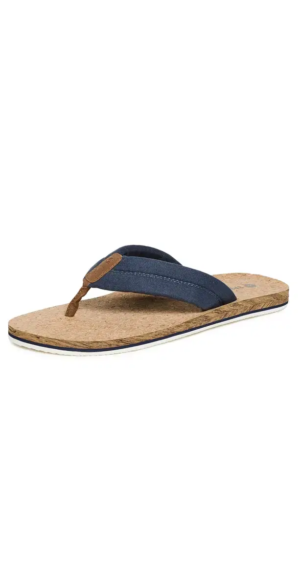 Sperry Porto Sandals Navy Textile Canvas Flocked