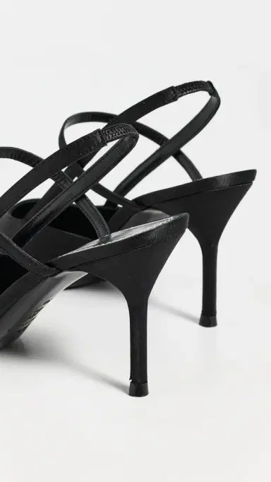 STAUD Sebastian High Heel Slingbacks Black Satin | Thumbnail 4