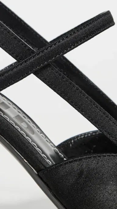 STAUD Sebastian High Heel Slingbacks Black Satin | Thumbnail 6