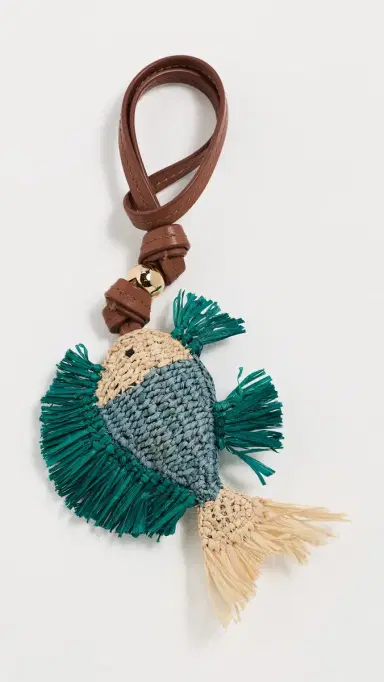 Zimmermann Fish Raffia Bag Charm Blue One Size | Thumbnail 2