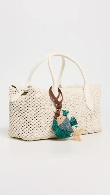 Zimmermann Fish Raffia Bag Charm Blue One Size | Thumbnail 3