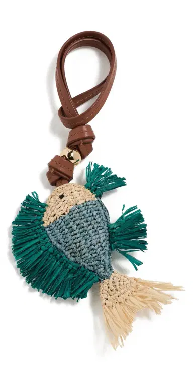 Zimmermann Fish Raffia Bag Charm Blue One Size | Thumbnail 1