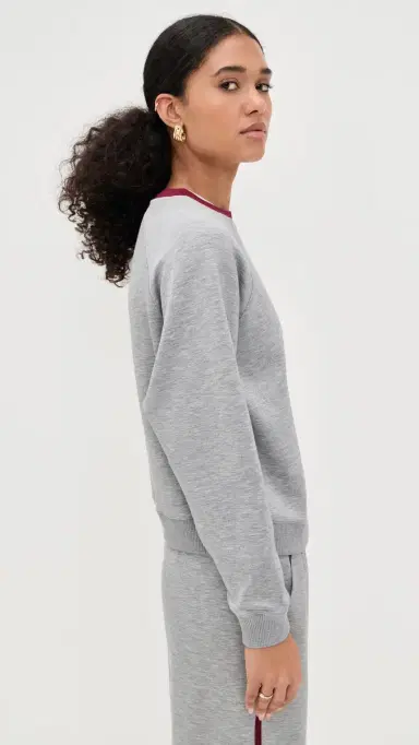 LE BOP Helene Sweatshirt Heather Grey/Merlot M | Thumbnail 4