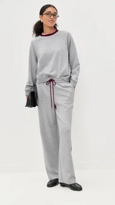 LE BOP Helene Sweatshirt Heather Grey/Merlot M | Thumbnail 5