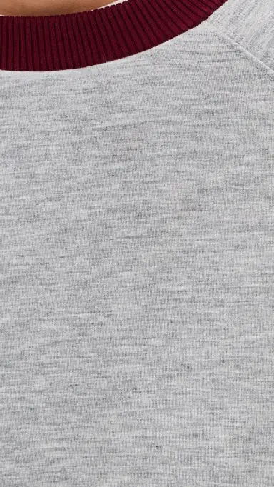 LE BOP Helene Sweatshirt Heather Grey/Merlot M | Thumbnail 6