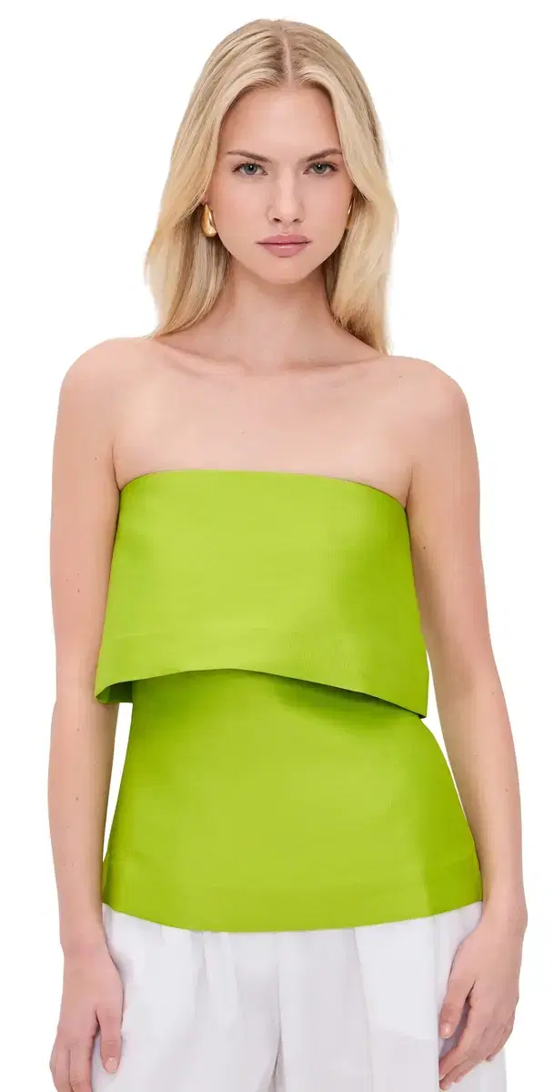 Felix Satin Strapless Top Lime