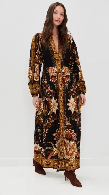 FARM Rio Majestic Garden Black Maxi Dress Majestic Garden Black | Thumbnail 2